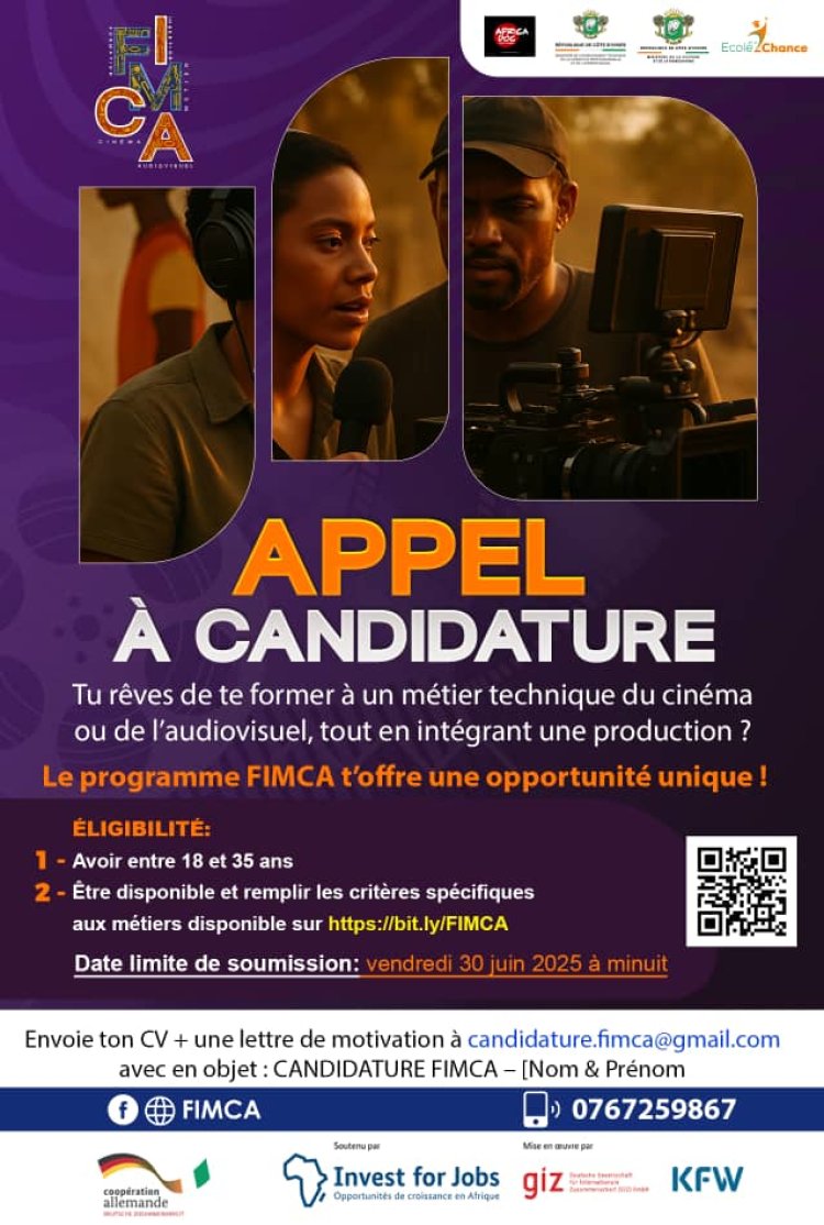 FIMCA 2025 : Une opportunité gratuite pour se former aux métiers du cinéma et de l’audiovisuel en Côte d’Ivoire